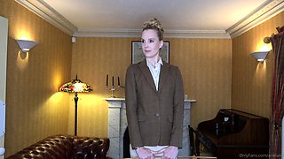 Naughty blonde femdom fetish hottie rams ass with strapon