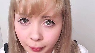 Big Boobed Blonde Masturbates With A Dildo In The Bathroom