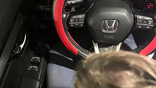 Ishu sucks his warm cock in snowy parking lot