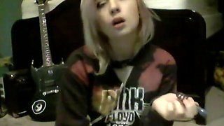 High punk teen smoking snorting finger fucking and missing daddy