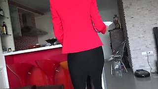 Embarrassed Business Lady Bared in Office - Angel The Dreamgirl in Stockings & Heels