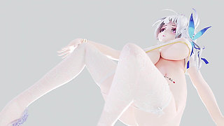 [mmd] Brilliant Marionette Black and White Erotic Fun Nun Meat Urinal Lewd Pattern Thong White Tiger Pussy