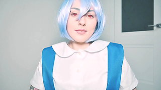 Rei Ayanami Loves to Make Her Clit Cum and Pussy Squirt with Fuck Machine And...