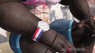 Adorable fem at cartoon trailer