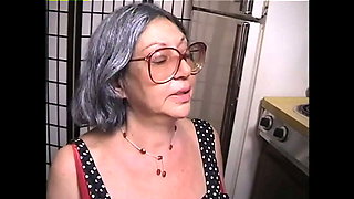 Busty Granny Gives Deep Throat Blowjob and Takes Cum in Mouth - Doggy Style with Big Tits