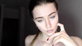 Petite small tit babe with perfect pussy masturbates