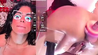 Pink pussy and ass kinky solo toy fun