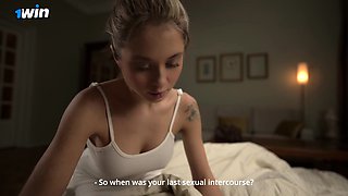 Slim Busty Nurse Rides a Huge Dick for First Aid. POV