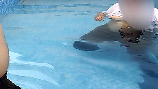 A Hot Couple's Risky Fun in the Swimming Pool.