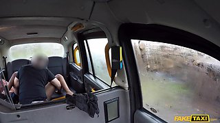 Wild Ebony Passion Sprayed In Steamy Taxi