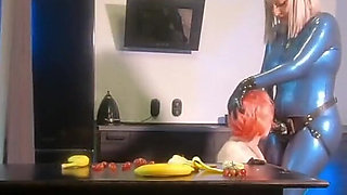 Romantic Sexual BDSM Morning of 2 Lesbian Girls in Latex Rubber