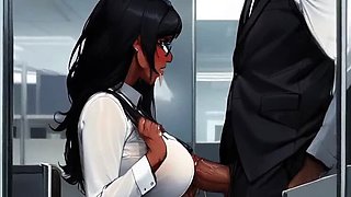 Spicy Toons Hentai: Office Sex with Co-Workers and Big Natural Tits