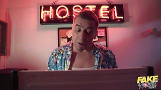 Cumshot sex with innocent Black Angel XXX from Fake Hostel