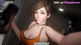 TiffanyWarmer Gets Face Fucked by Big Cock Machine in Hardcore 3D Futanari Blowjob