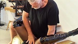 Black Swan Stairway Fuck - Big Ass MILF Gets Pounded Doggy Style on Stairs