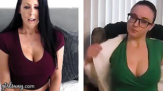 Girlsway hot milf Reagan Foxx observes tutorial movies to sate herself