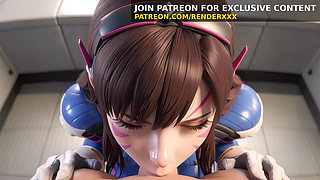 3D Animation: D.Va Drops By - Uncensored Hentai