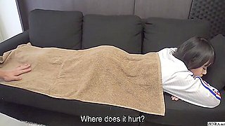 Cute As A Button Pale Japanese Futsal Assistant Coach Gets A Massage