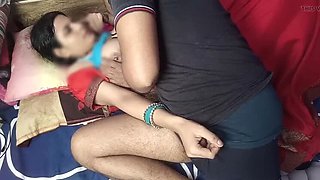 Hot Indian Bhabhi in Red Saree Gets Fucked by Husband - Tight Pussy Cowgirl Ride