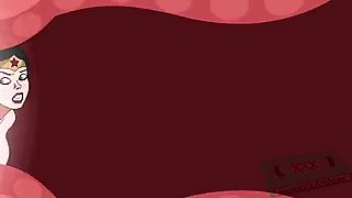 HoaXxx as Wonder Woman & Giganta Lesbian Hentai - Giantess Fuck with Dildo Orgasm