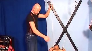 Suspension BDSM action with slutty German whore