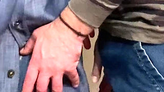 Dirty Hobby! Old Man Fingering Perfect Pussy in Public