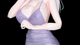 Exid - Hot Pink white Fishnet Stockings; Butt Plug; Twin Ponytails