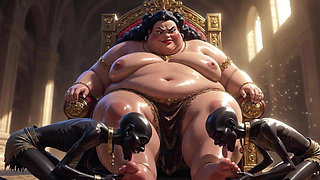 Huge BBW Mistress Foot Worship - Slaves Licking Her Feet to Ecstasy