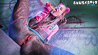 Inked Goth Punk Slut Double Penetrates Herself Raw - Anal Toys & Filthy ATM Play