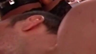 Dominatrix Stretches Submissive Man's Ass Wide in Garage