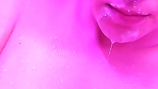 Wet and Messy Milky Shower All Over Me Rubbing Boobs Pussy