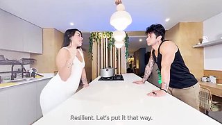 Stepmom Kylei Ellish Gets a Huge Kitchen Creampie - Big Ass Latina Slut Fucked Hard