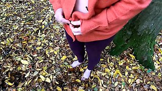 Big Tits Slapped and Punished in the Forest - Outdoor BDSM Action