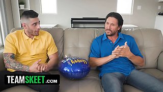 Sexy young tarts strip down and pound their stepparents to feast step-father's day