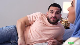 Curvy Busty Big-assed Muslim Babe Babi Star Sucks Her Husband's Cock Like a Pro & Fucks Even Better