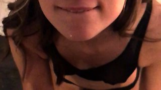Cute brunette young hookup amateur teen blowjob