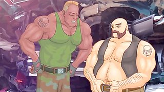 Busty cartoon characters in an animated fantasy sex romp