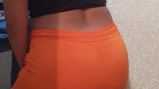 My desi Indian girlfriend with a big ass licks my dick and cums in her mouth