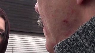 German Milf hops on the car and gets fucked