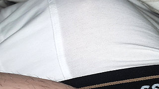 Horny Step Mom hand slip under step son underwear making him a handjob to his big dick