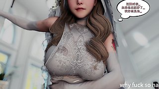 3D Super Cute Blonde Bride Cheating with BBC Before Her Wedding