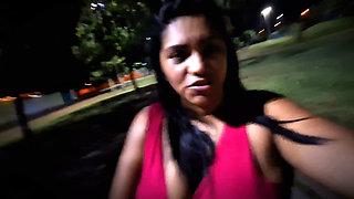 Nicoly Mattos Flashing Hairy Pussy and Big Tits in Square