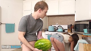 Kinky Step sister Winter Jade walks in on Step bro and his Huge Cock