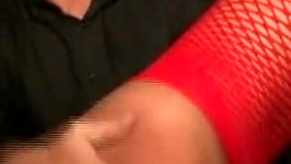 Humiliating blonde girl tits squeezing in the cage