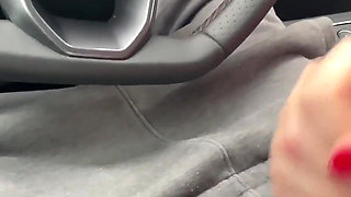 Sloppy Handjob in a Car in Supermarket Parking Lot