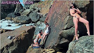 Voyeur Beach Babe Almost Caught Masturbating To Couple Fucking