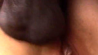 Angela Long can be filmed while fucking - She takes the black monster cock really hard