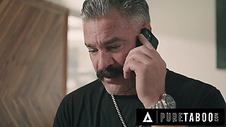 PURE TABOO Pervert Rose Carter Sneaks In & Replaces Her Stepdad's Masturbator While He's Blindfolded