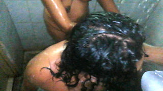 Desi Maid Being Husband's Shower Partner Under Wife's Nose
