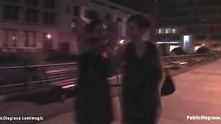 Czech babe exposed and fucked in public